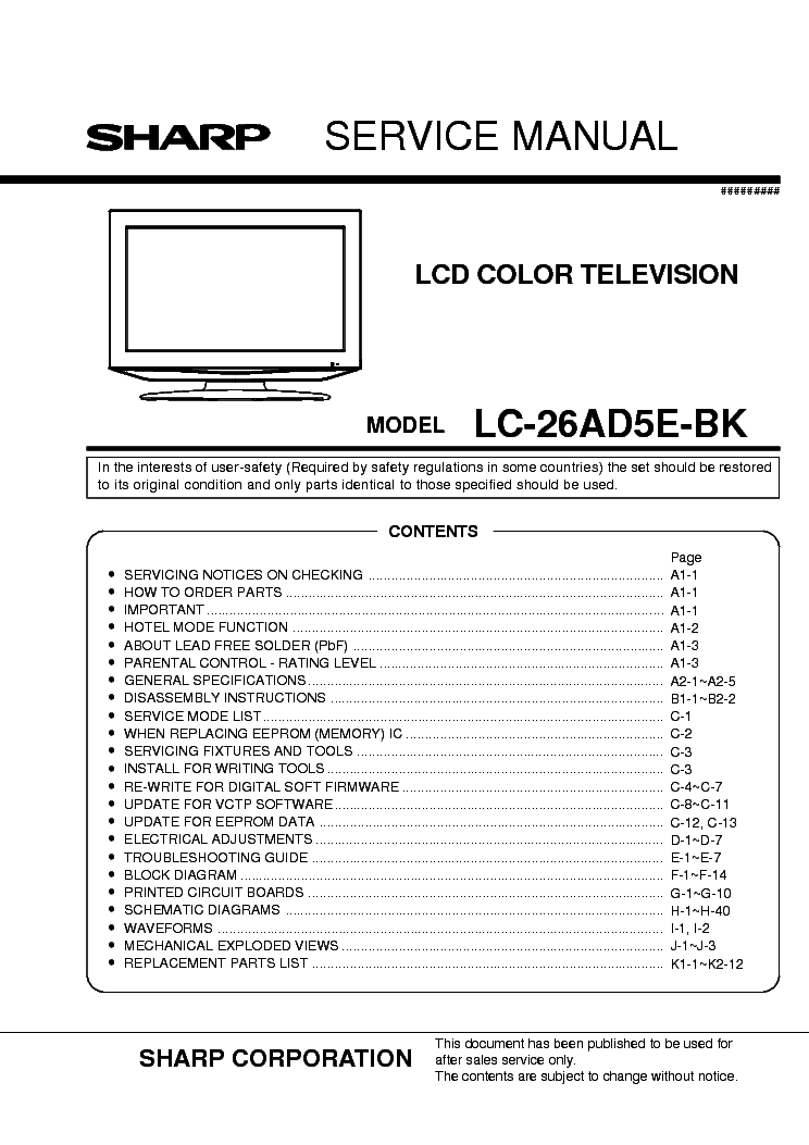 miyota lcd tv service manual